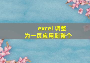 excel 调整为一页应用到整个